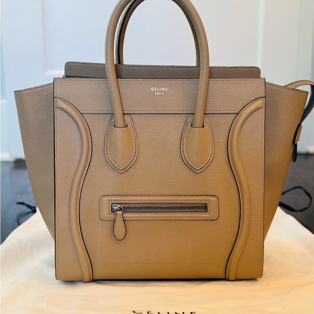 Celine Mini Luggage Drummed Calfskin Tote